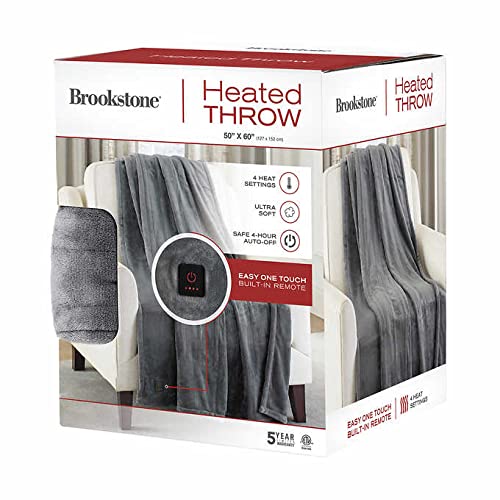 Soft Plush Electric Heated Throw 4-Heat Settings Built-in Remote