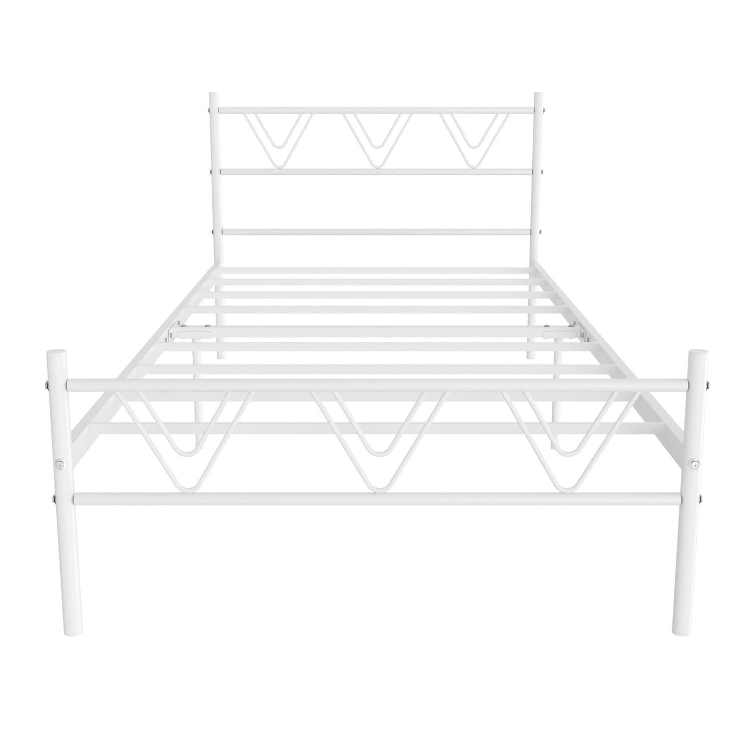 White Twin Bed Frames with Headboard, Twin Bed Frame