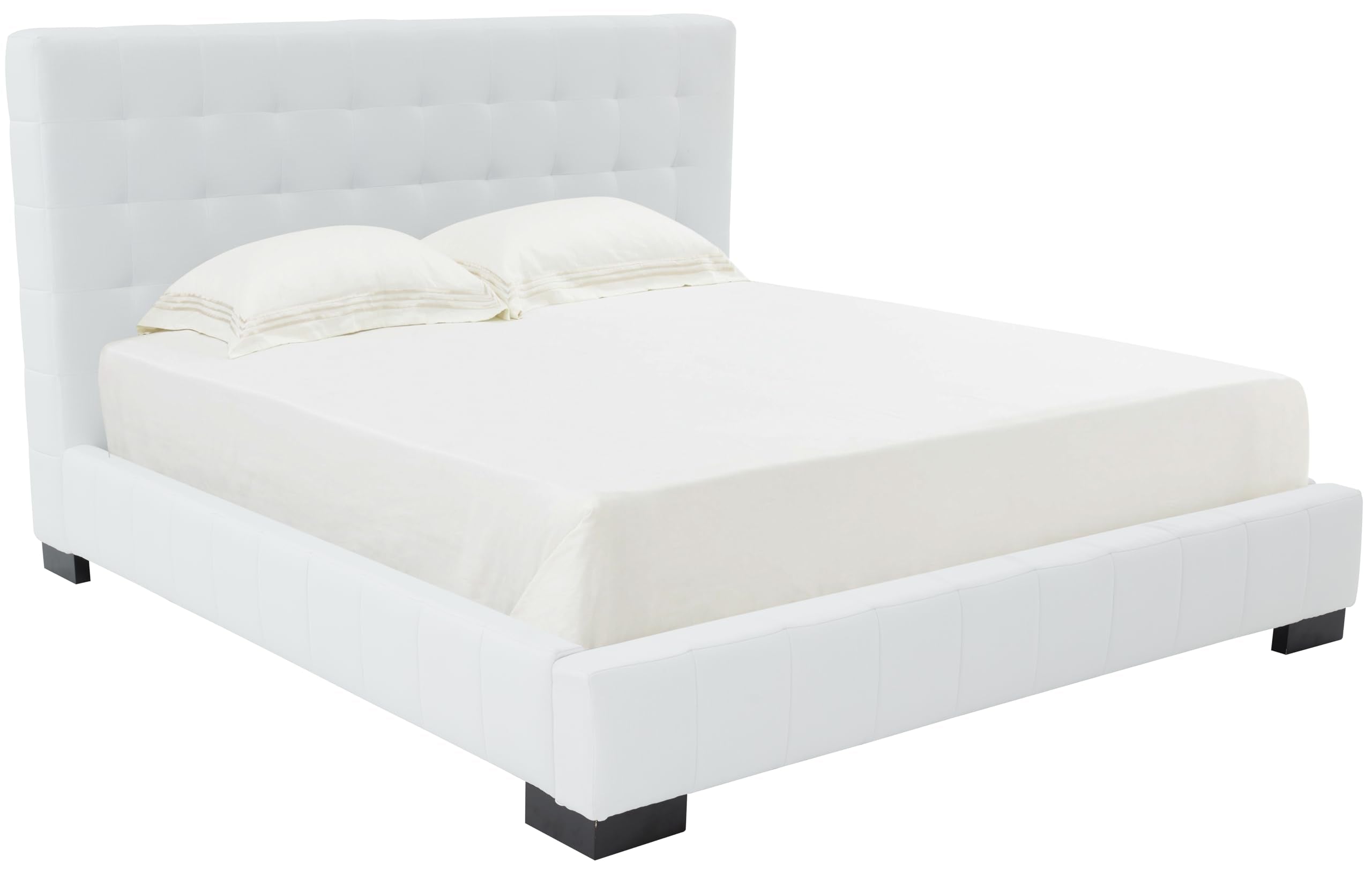 Couture Collection Vivaldi White/Black Tufted Linen King Size Bed