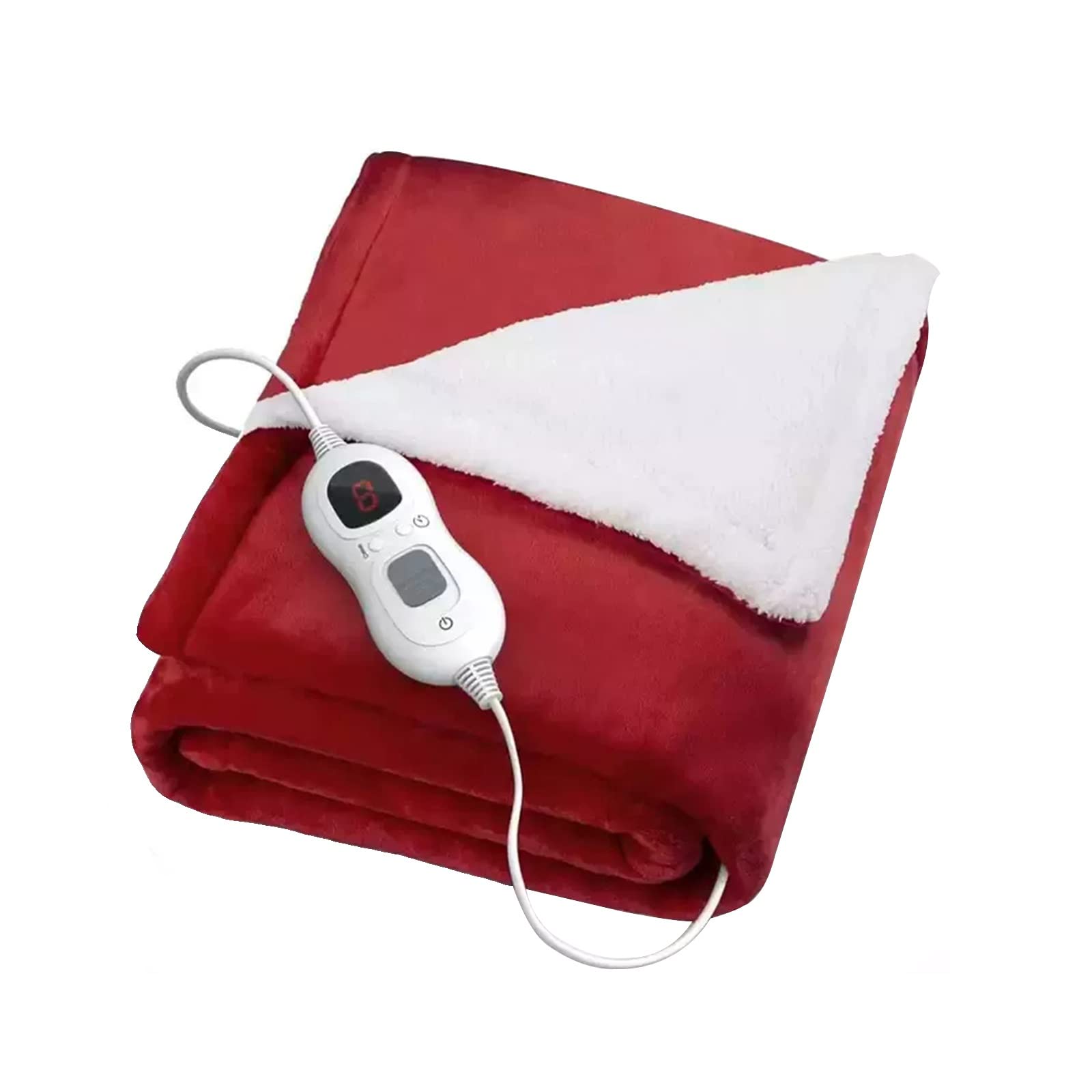 Sherpa Flannel Blanket King Size Heated Throw Over Blanket L200xW180cm