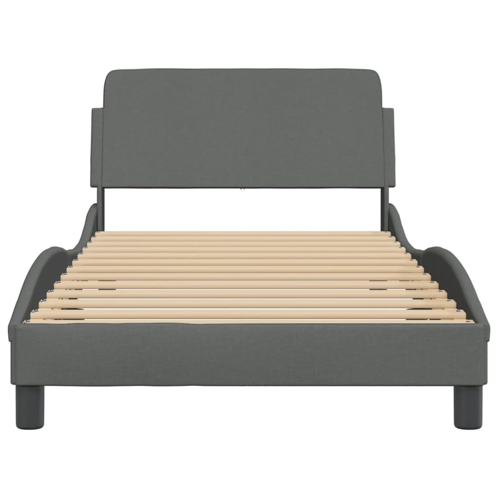 Bed Frame Without Mattress Dark Gray 39.4 x 79.9 Inch Fabric Twin XL Size Platform Bed