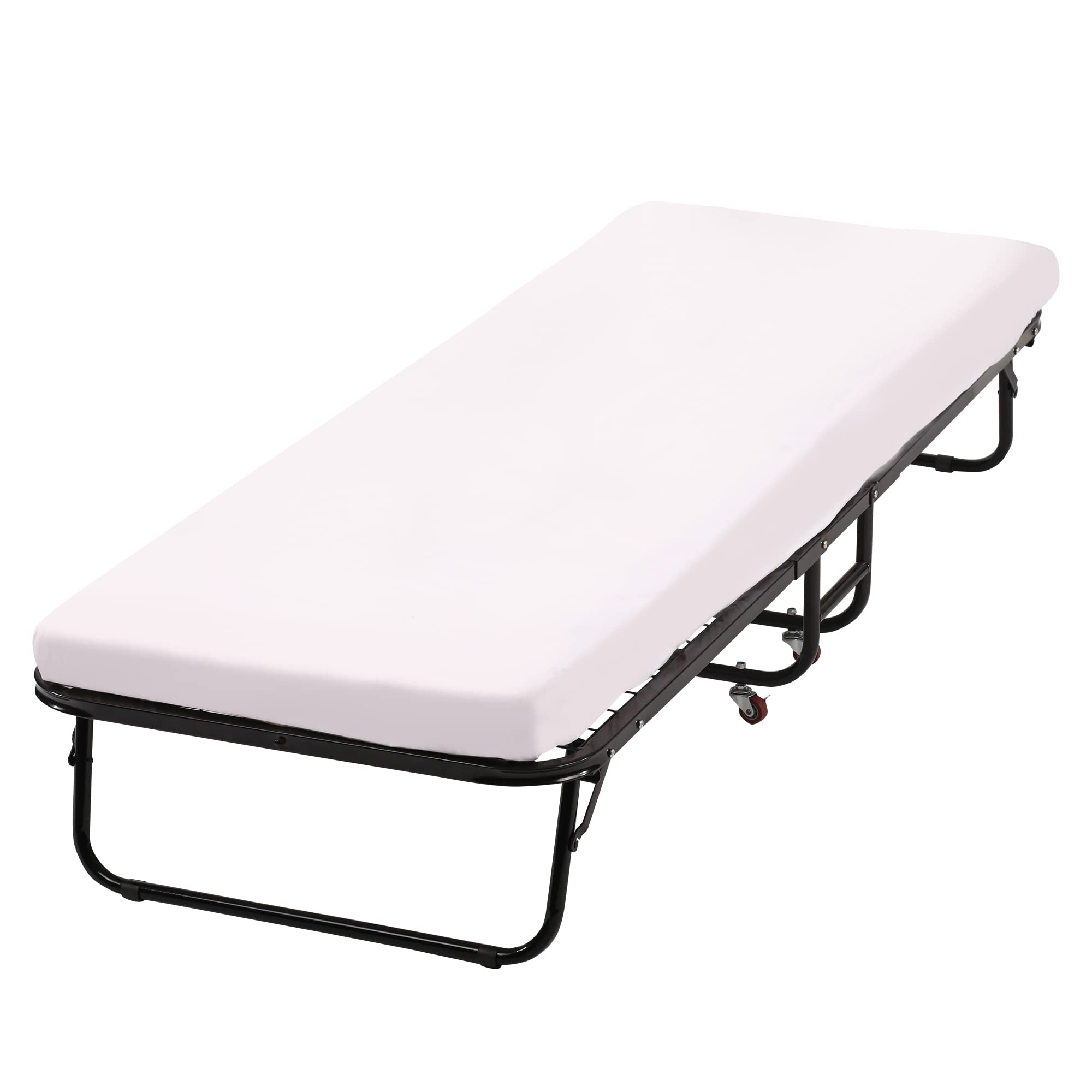 Folding Bed with 3.9-Inch Comfort Foam Mattress Heavy-Duty Portable