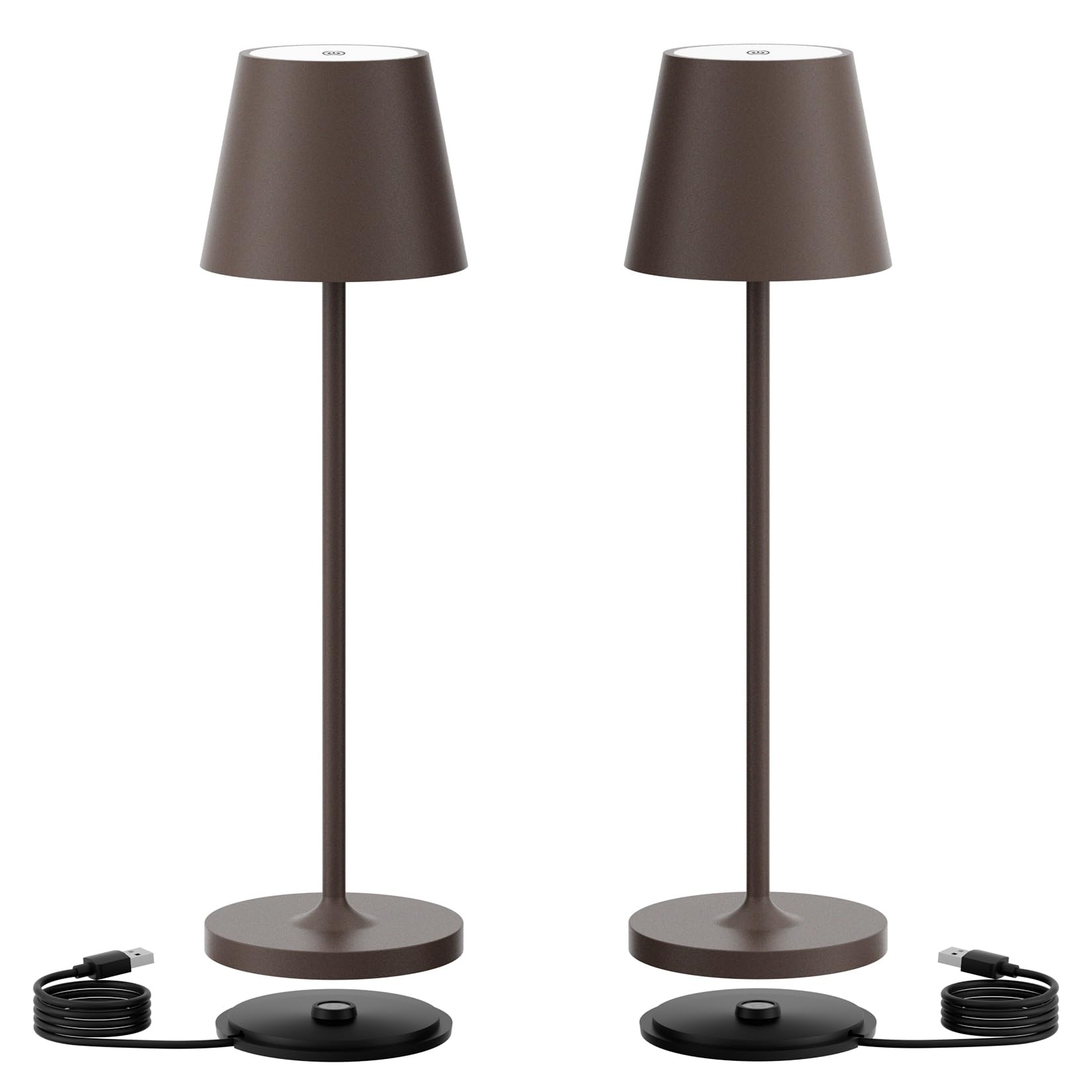 Cordless Table Lamp Aluminum Portable LED Desk Lamp 4800mAh Battery Operated