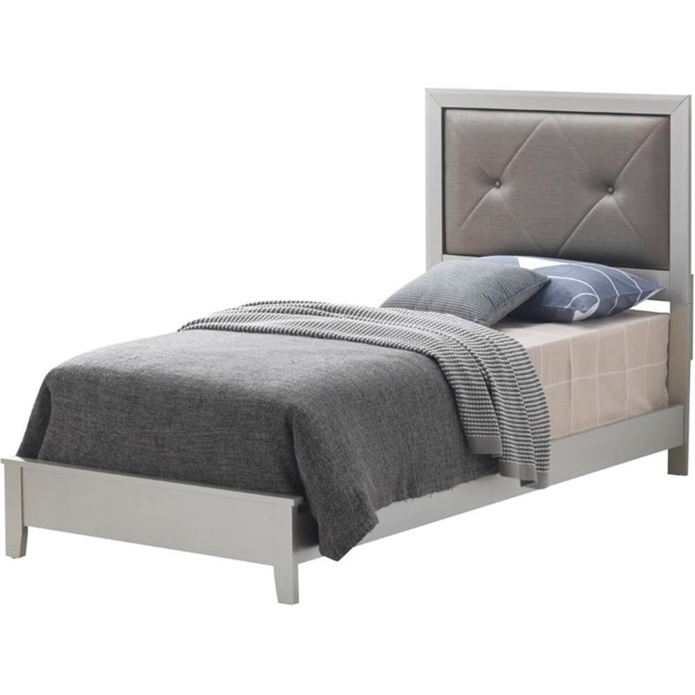 primo Twin Panel Bed in Silver Champagne