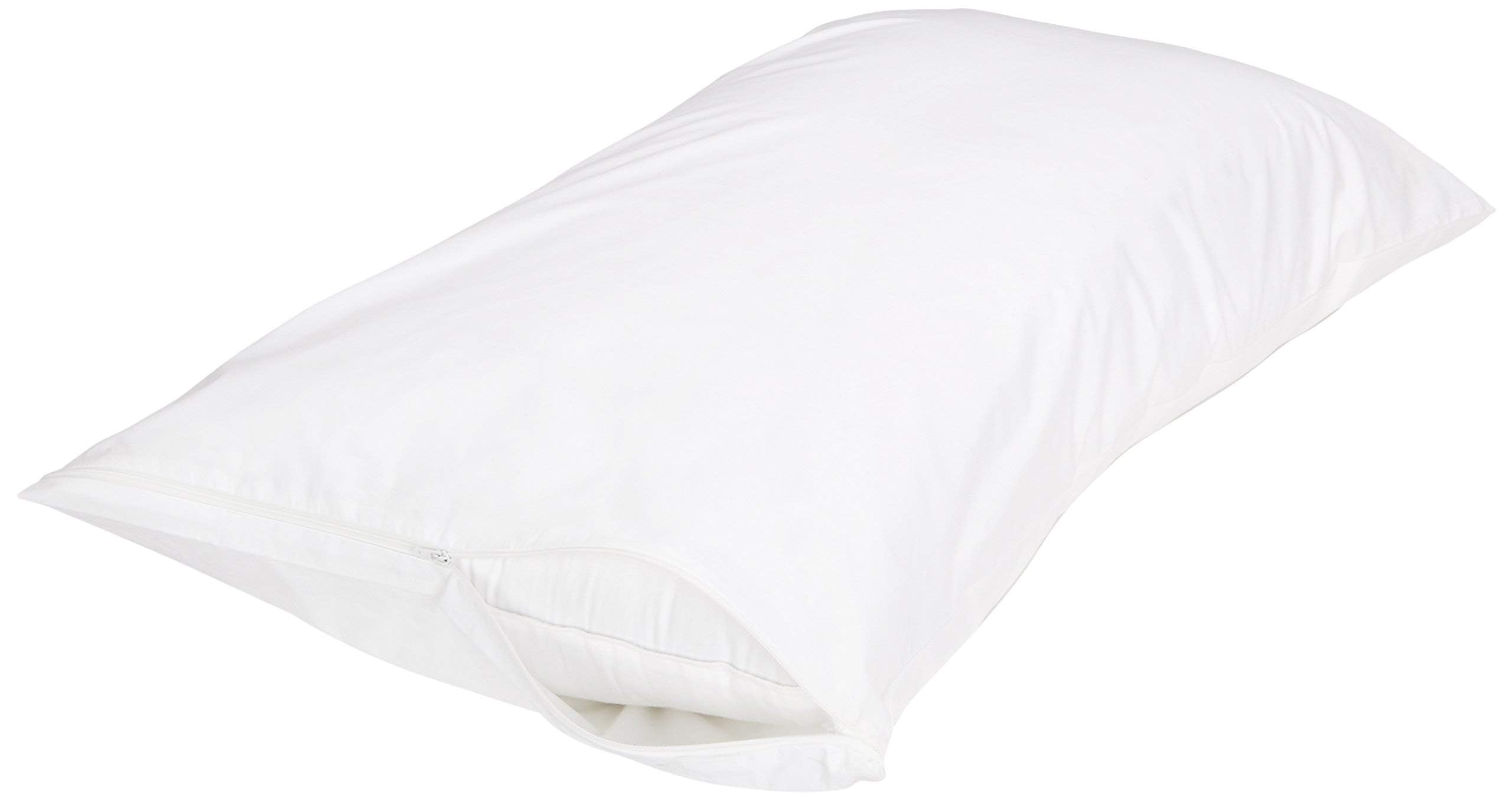 King Pillow Pillowcase with Zipper, 100% Cotton Hypoallergenic, Pillow Protector