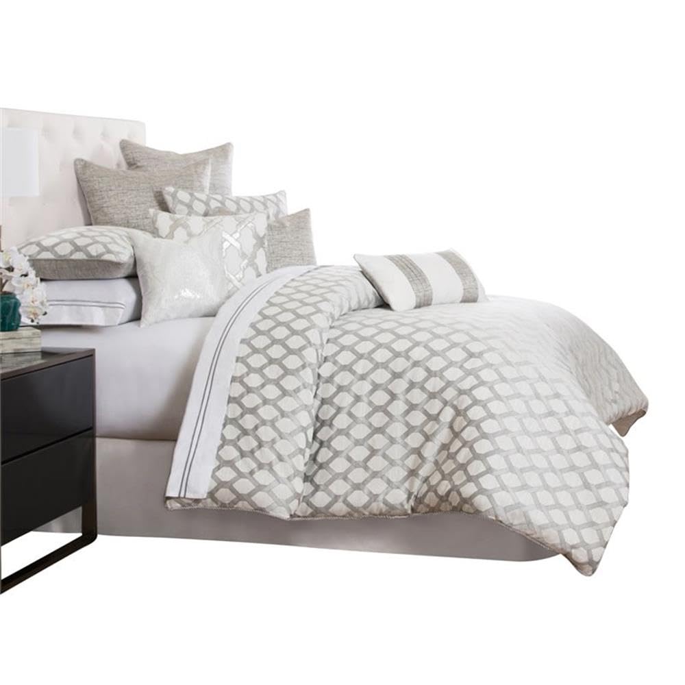 BCS-KS10-NWPRT-PLTN 10 Piece Newport Comforter Set, King, Platinum