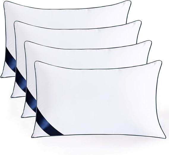 Pillows Standard Size Set of 4,Soft Microfiber Standard Pillows with Hollow Fiber