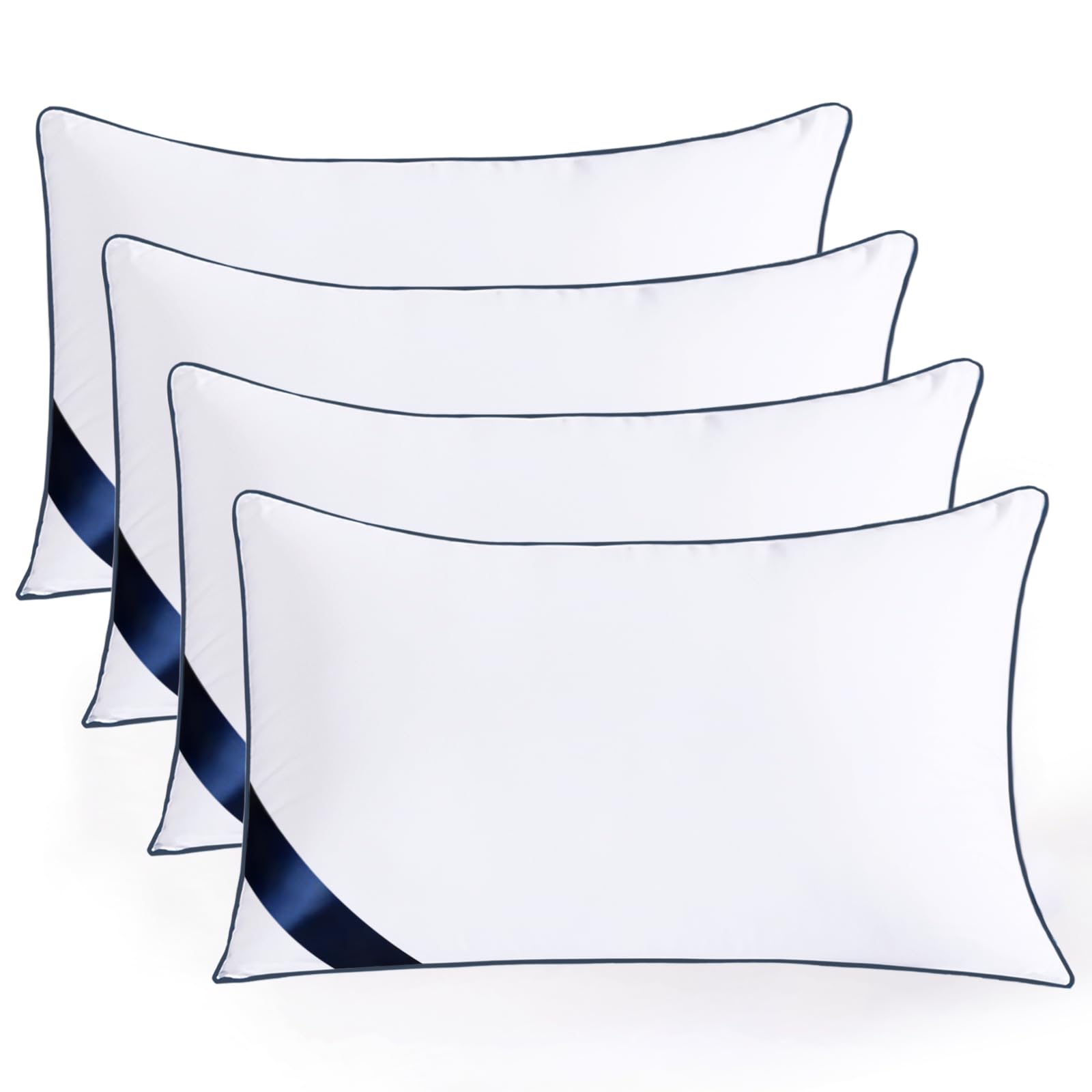 Pillows Standard Size Set of 4,Soft Microfiber Standard Pillows with Hollow Fiber
