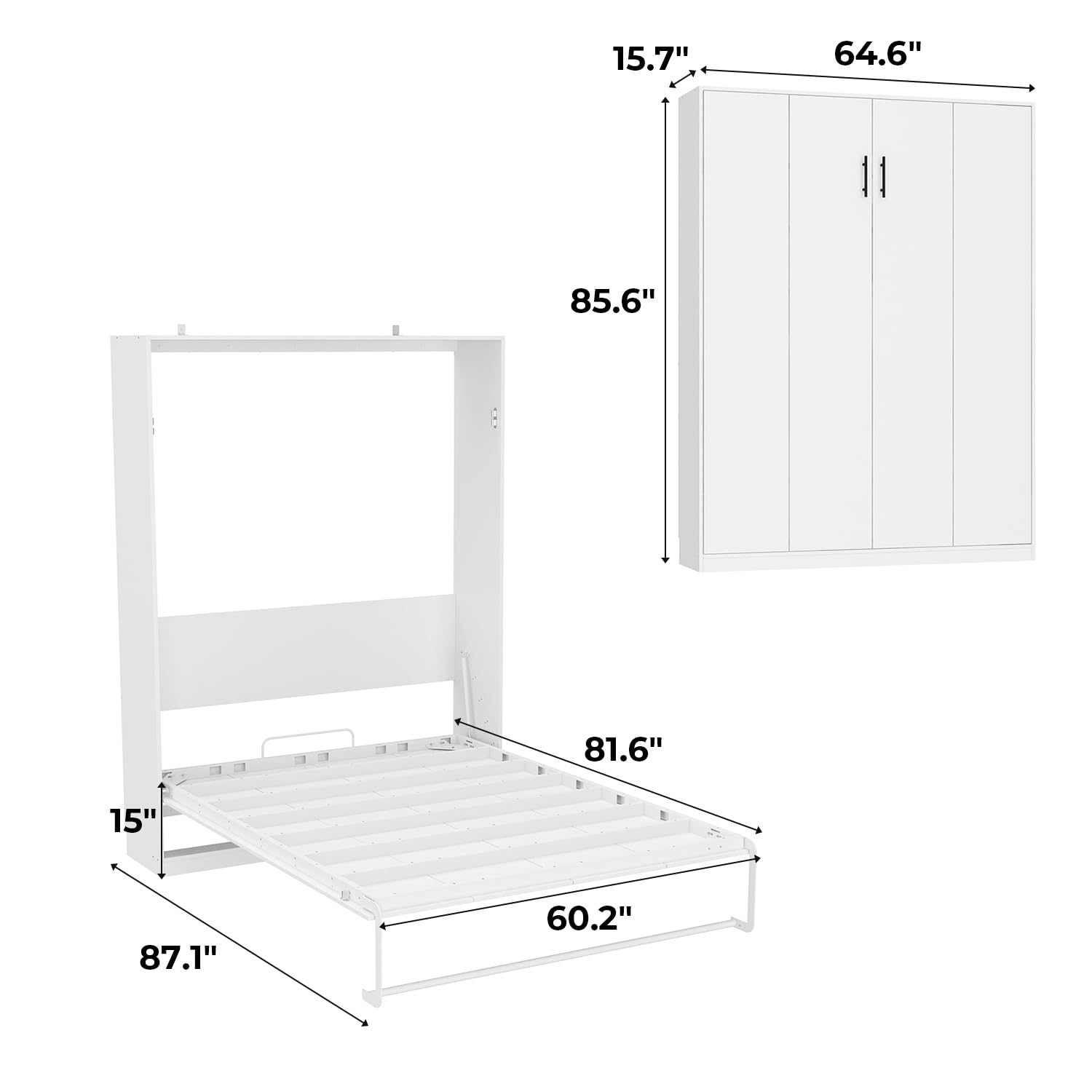 Queen Size Murphy Bed Cabinet, Cabinet Murphy Wall Hidden Beds Queen