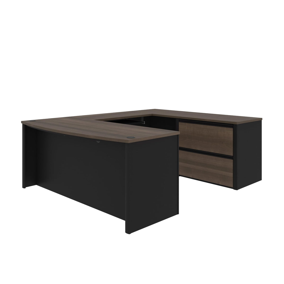 72" U-Shaped Executive Desk Bundle with Lateral File Cabinet, Keyboard Tray & CPU Stand