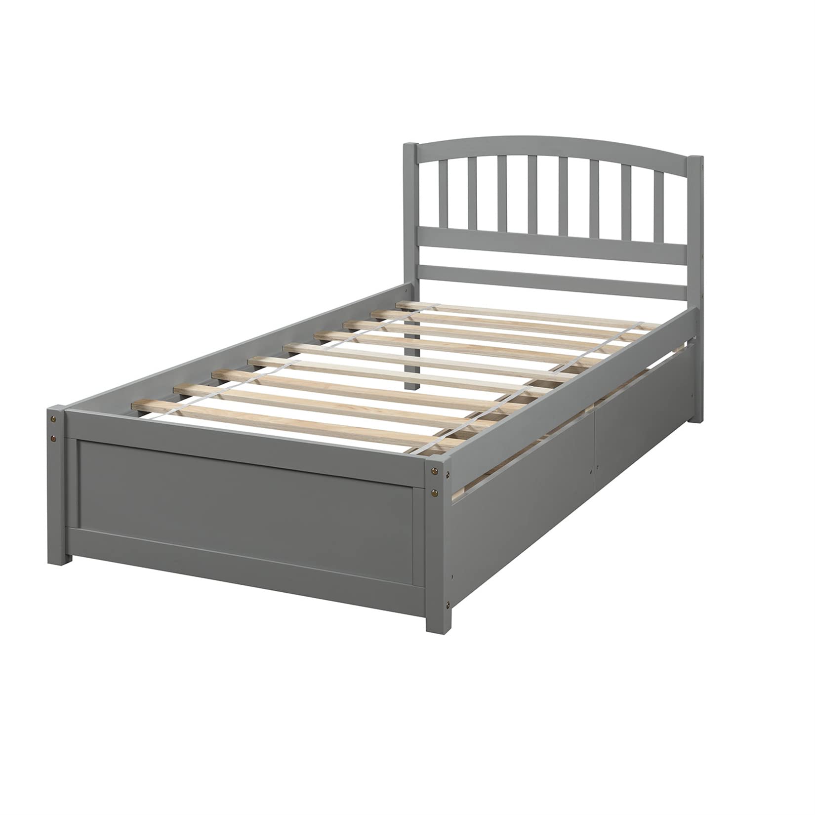 Drawers,Wood Bed Frame with Headboard and Footboard Wood Platform