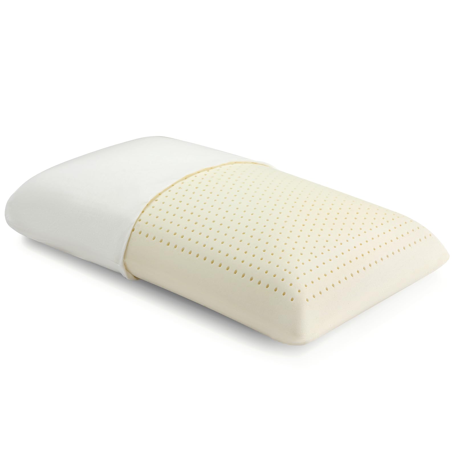 100% Natural Talalay Latex Pillow for Sleeping with Removable Cotton Cover