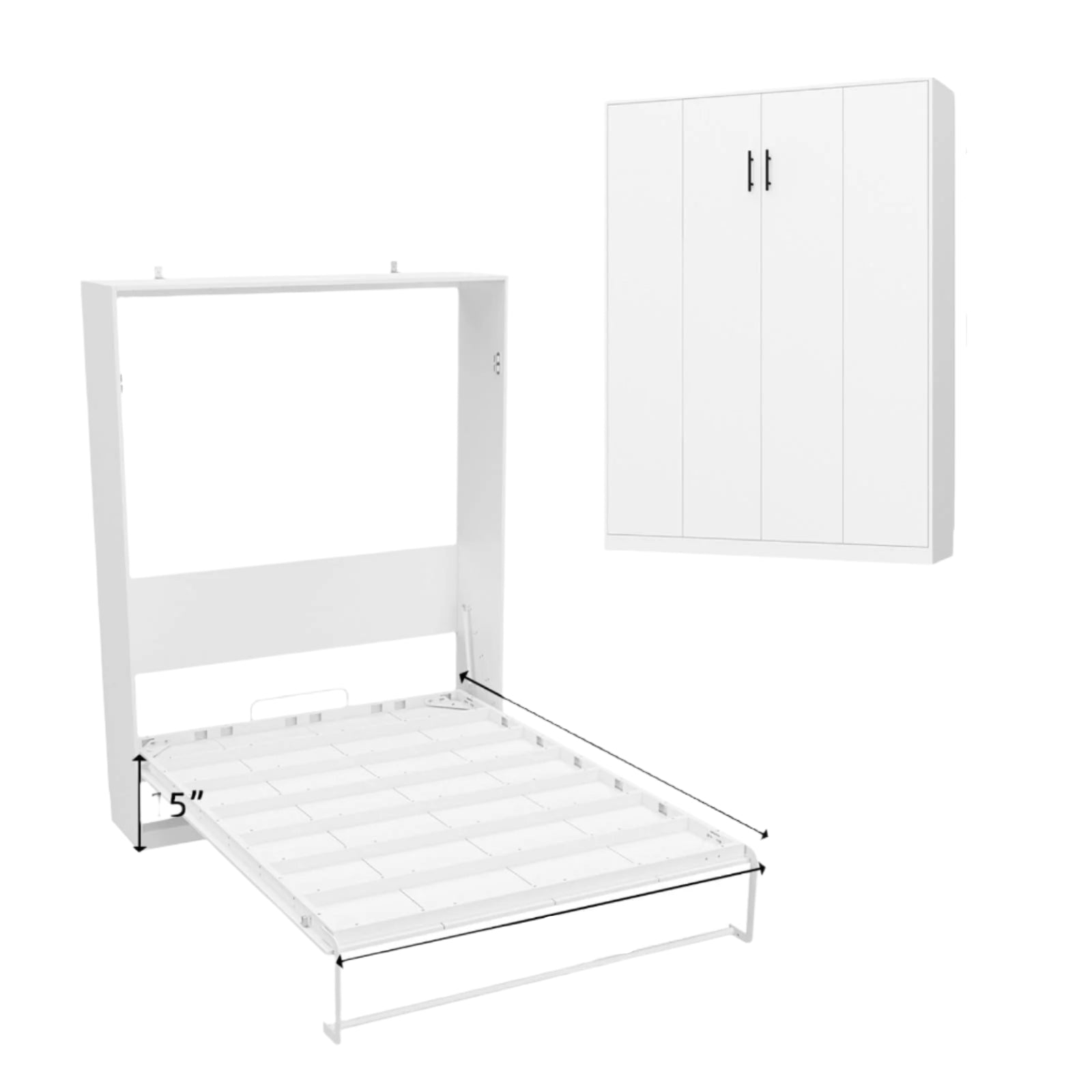 Queen Size Murphy Wall Bed, Modern Space-Saving Murphy Bed