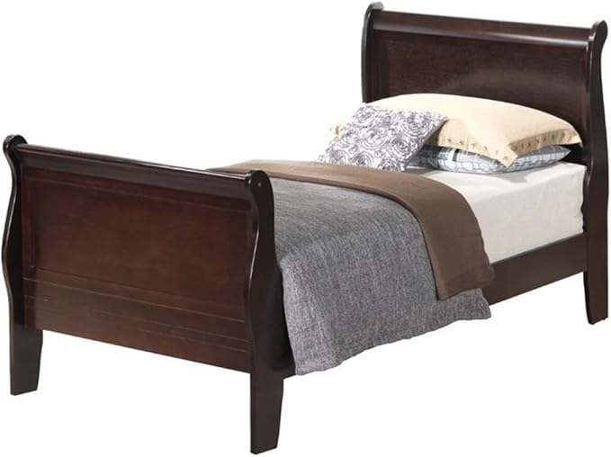 Louis Phillipe Full Sleigh Bed in Cappuccino
