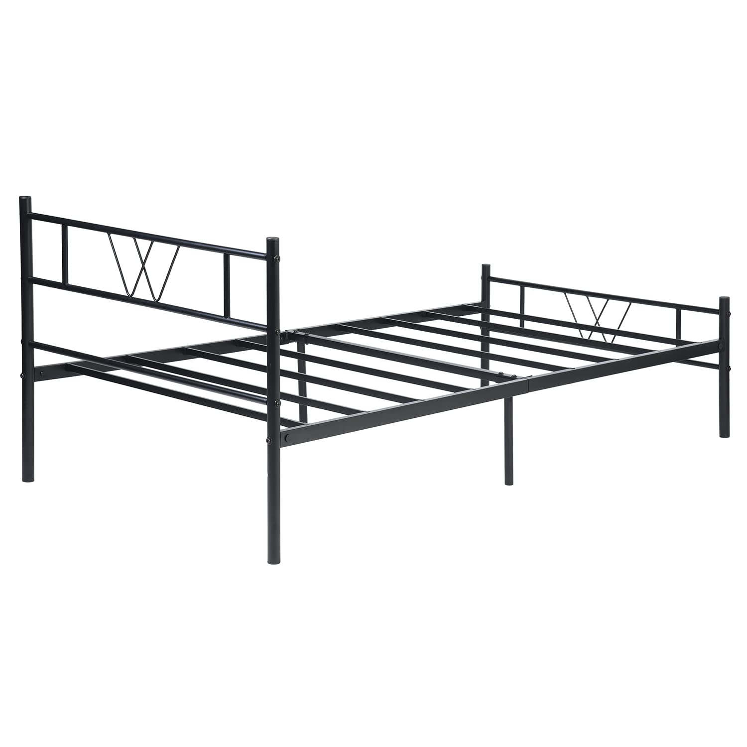 Twin Size Bed Frame Platform Metal with Headboard/Underbed Storage/Steel Slats