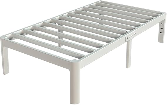 White Bed Frame Queen Size 12 Inch, Metal Queen Bed Frame