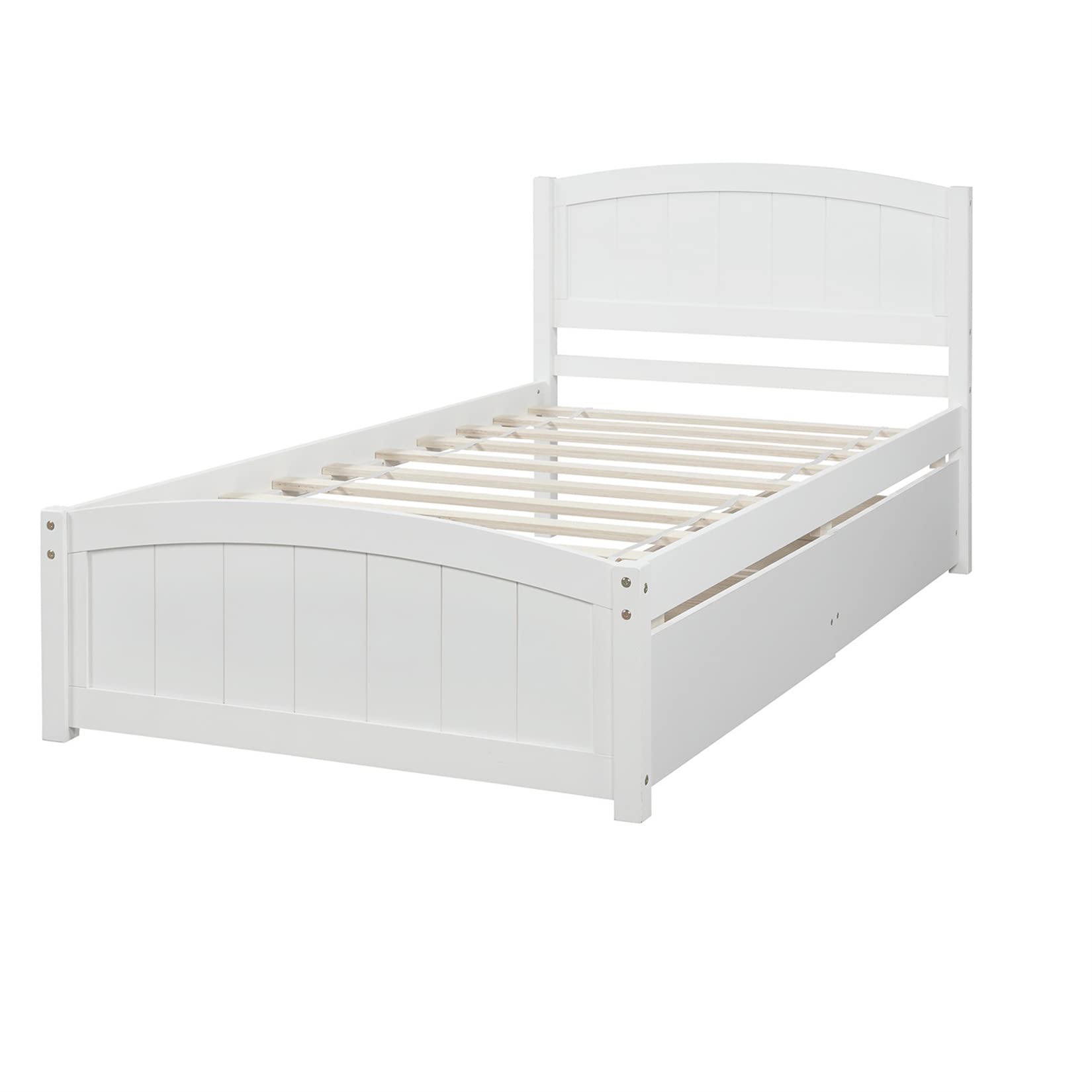 Storage Drawers Wooden Platform Bed Frame with Headboard Solid Wood