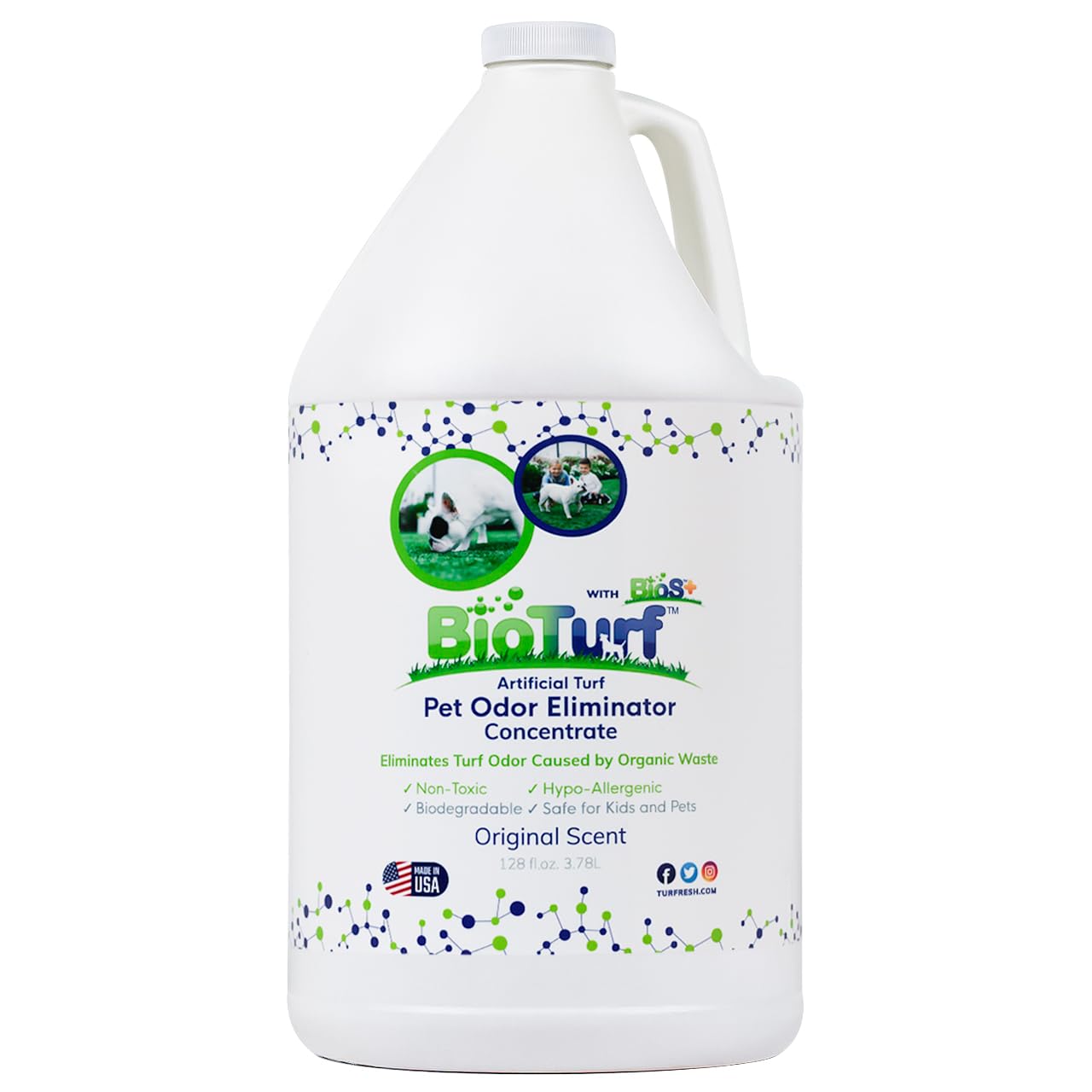 BioS+ Artificial Turf Pet Odor Eliminator - Organic, Non-Toxic, Enzyme Concentrate