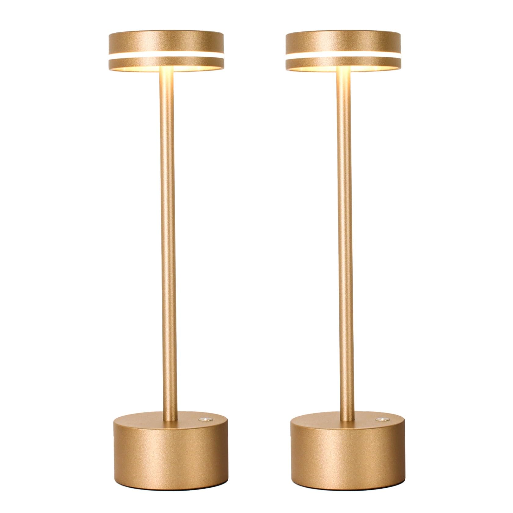 2 Pack Cordless Table Lamp Rechargeable, 3 Way Dimmable Touch Lamp & 5000mAh