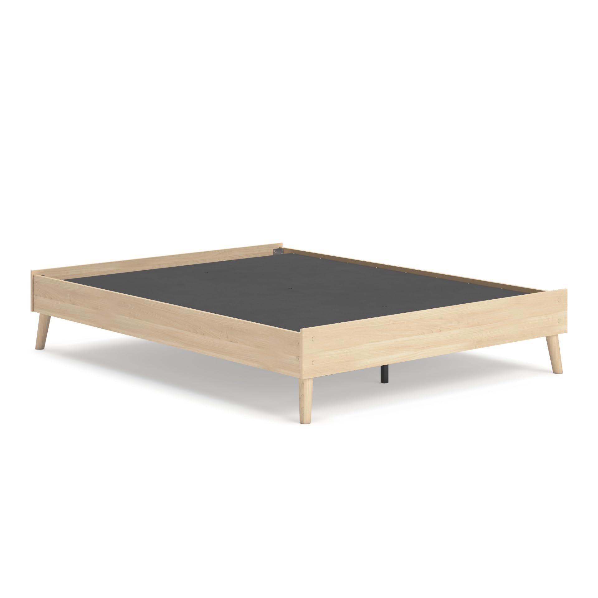 Cabinella Vintage Queen Platform Bed with Metal Slats and Center Support Legs