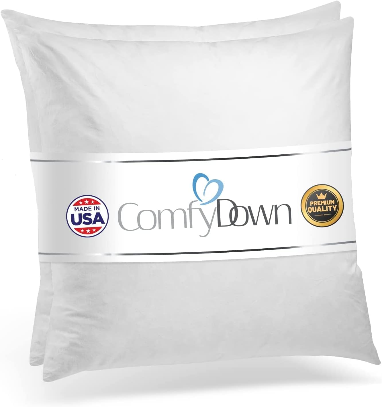 Decorative Throw Pillow Insert, Down and Feathers Fill, 100% Cotton