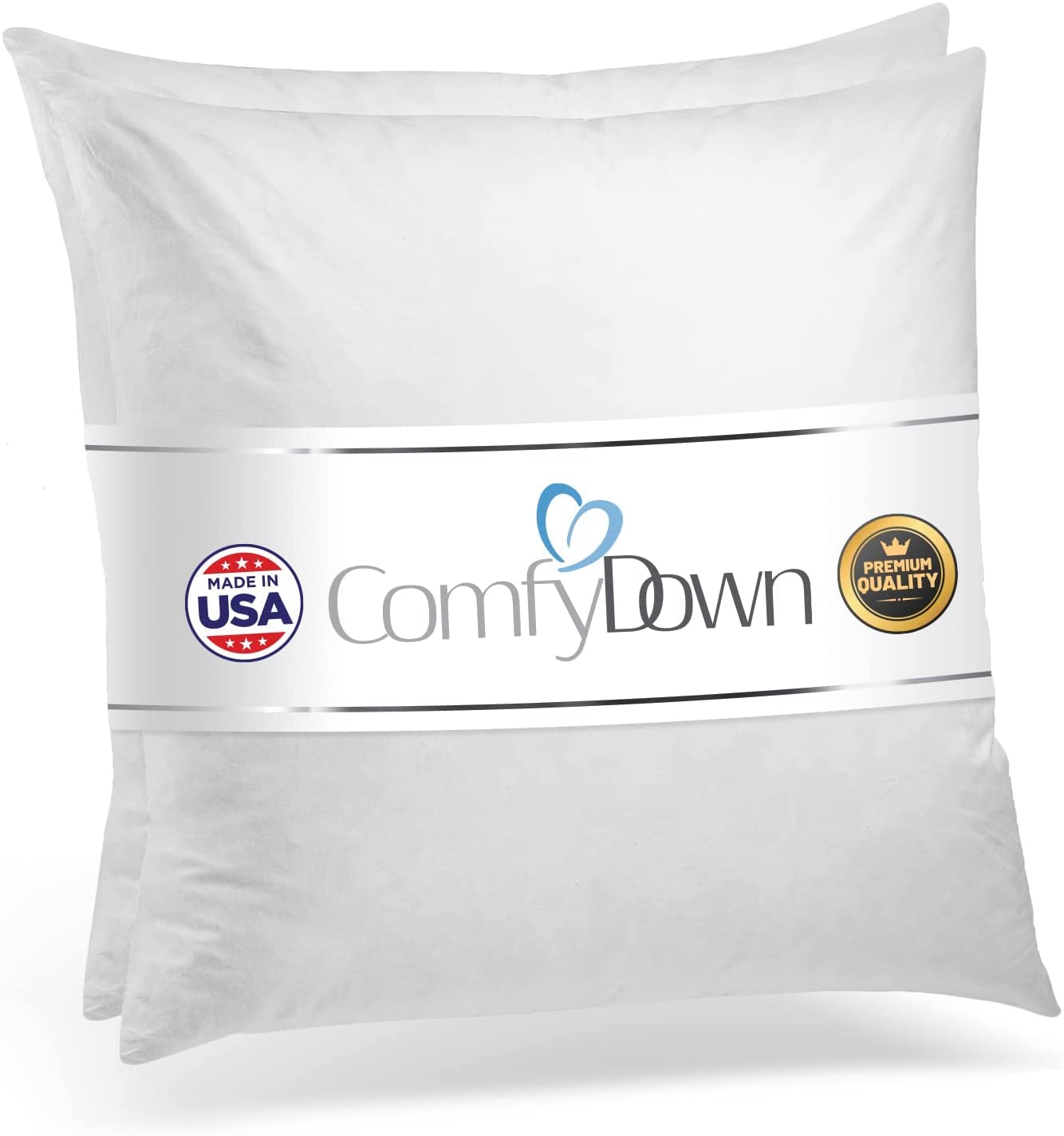 Decorative Throw Pillow Insert, Down and Feathers Fill, 100% Cotton