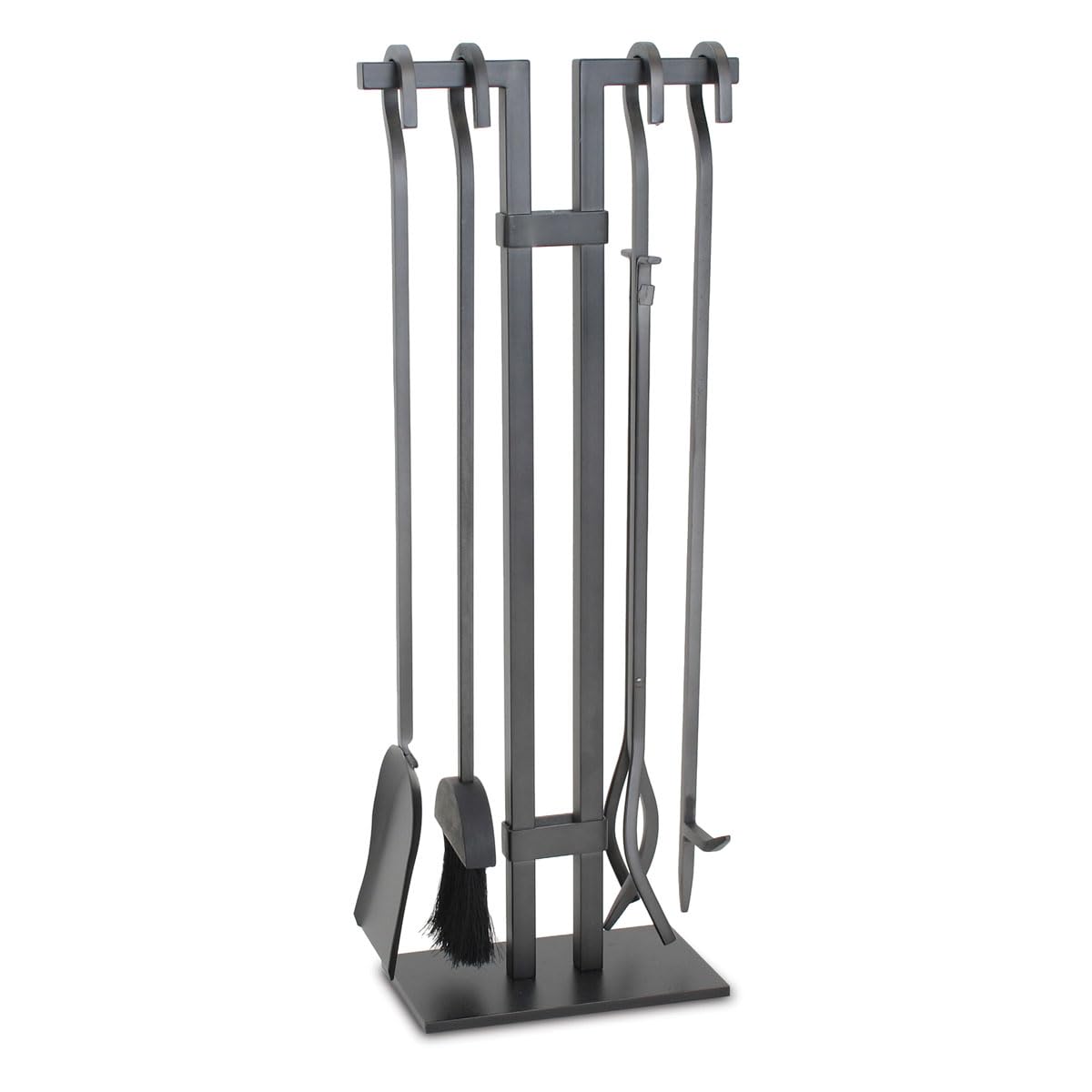 4-Piece Modern Iron Fireplace Tool Set – Shovel, Brush, Tongs & Poker