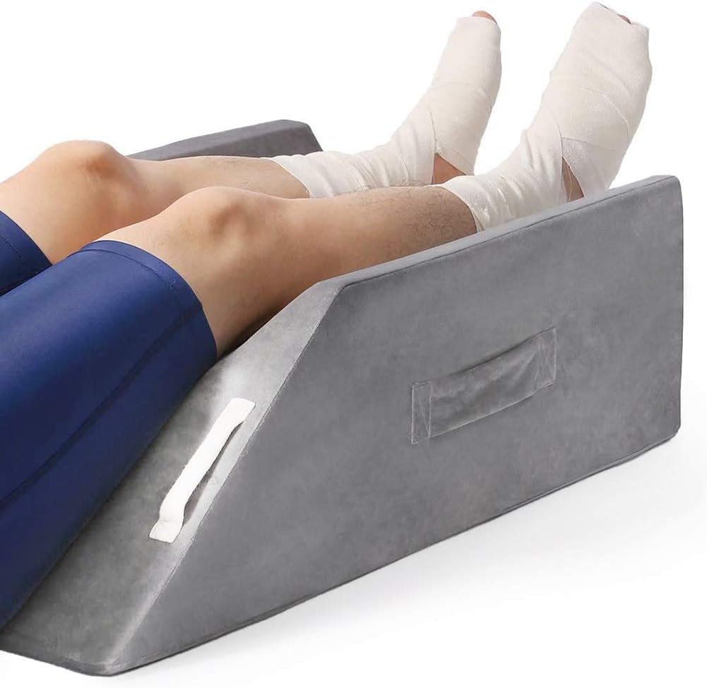 Surgery Leg, Knee, Ankle Elevation Double Wedge Pillow, Memory Foam