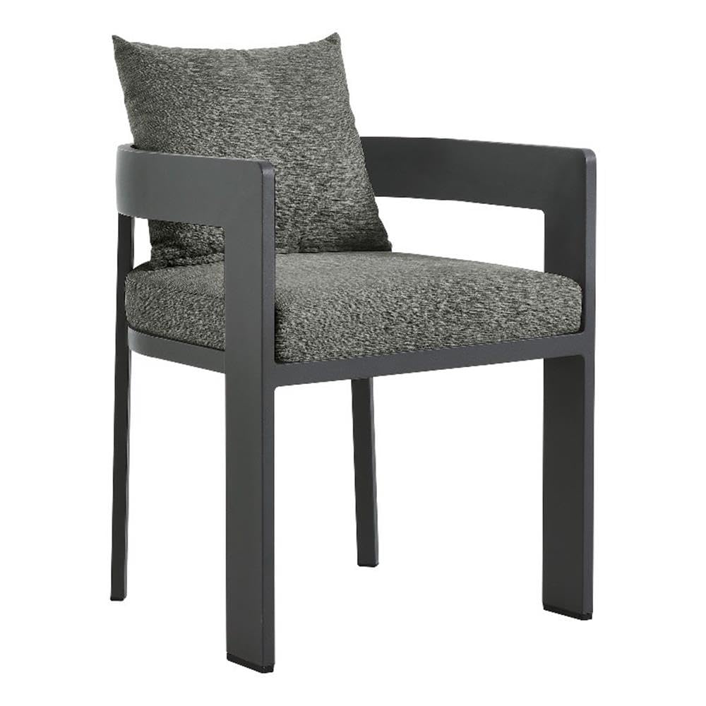 Outdoor Patio Aluminum Dining Armchair with Cushions