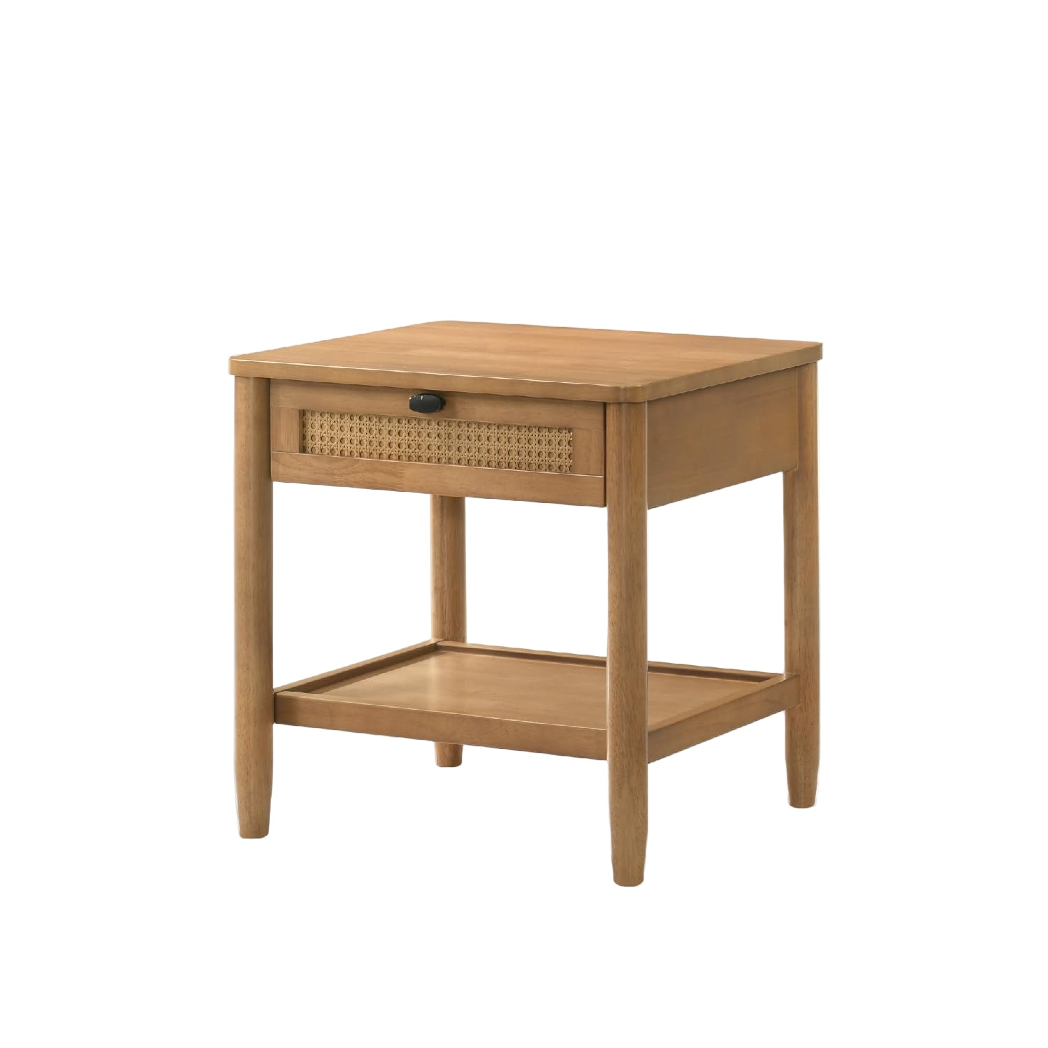Vichy 2-Piece Rubberwood Bedroom Set with Upholstered Queen Bed and Nightstand
