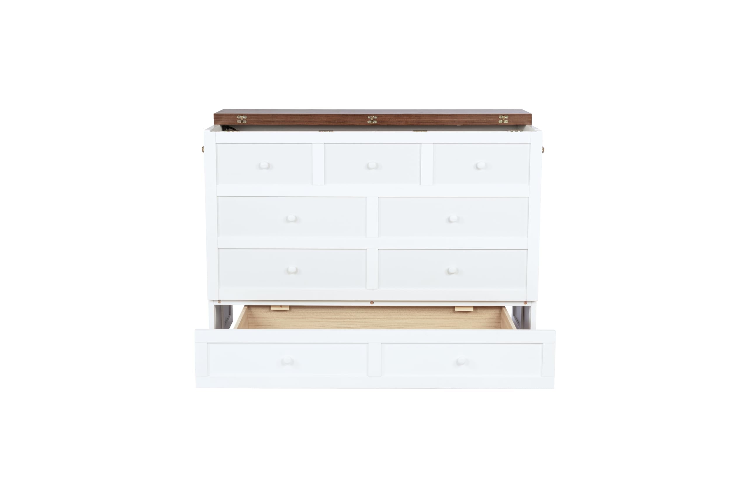 Size Murphy Bed with Large Storage Drawer for Guest Room Home Office