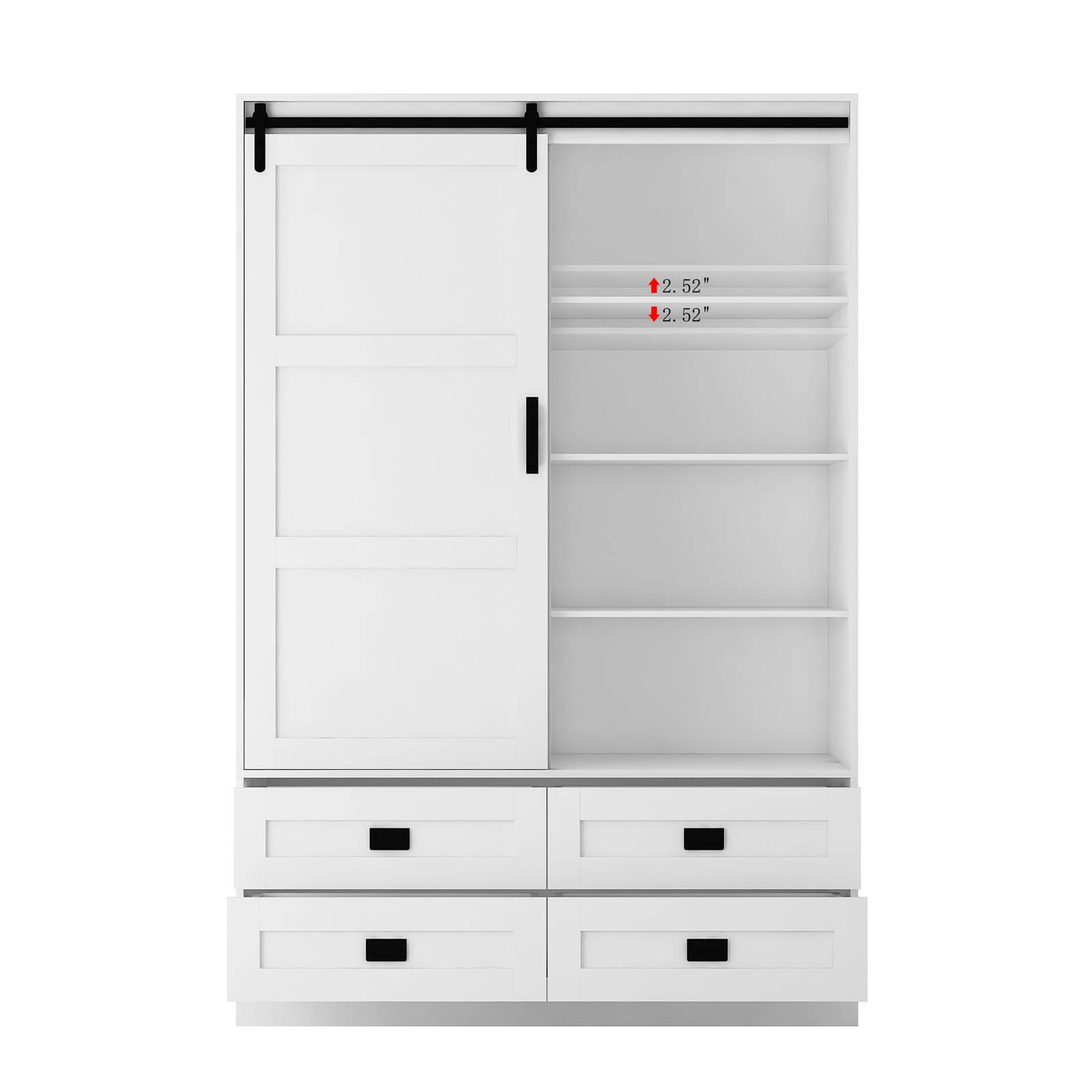 Armoire Wardrobe Closet with Sliding barn Door，Wardrobe Cabinet