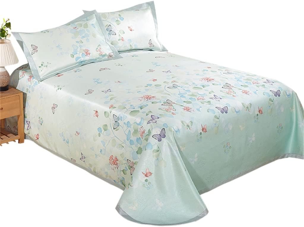 Ice Silk Mat Three-Piece Bed Skirt Bed Cover Double Bed Air Conditioning Mat (Color : A