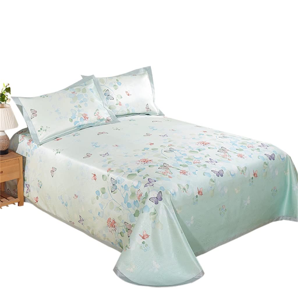 Ice Silk Mat Three-Piece Bed Skirt Bed Cover Double Bed Air Conditioning Mat (Color : A