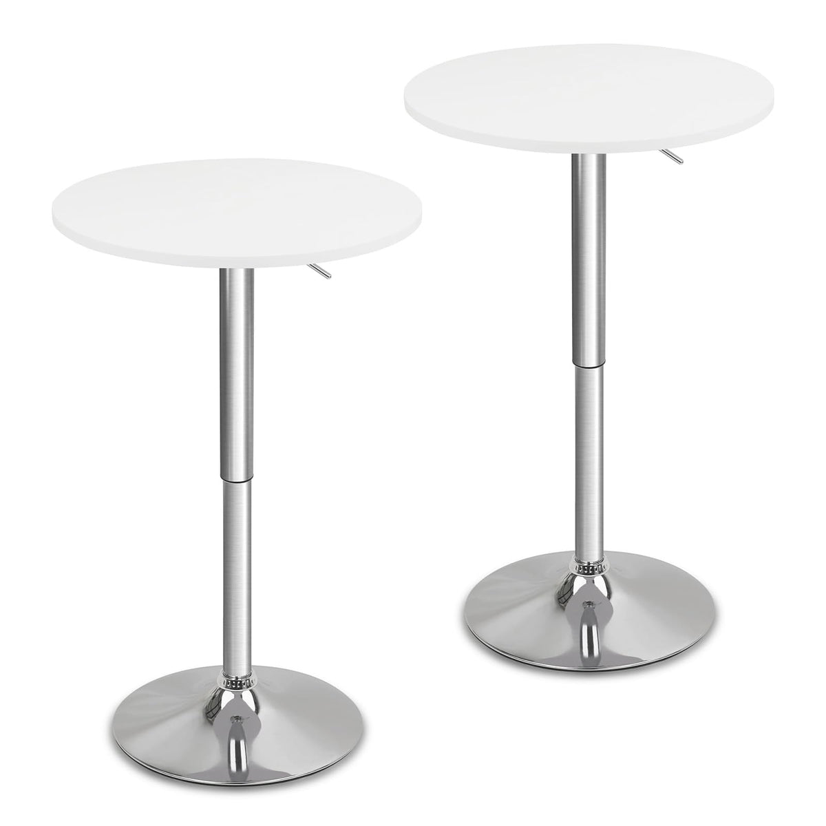 Round Bar & Pub Table – Height Adjustable 26"–36", 360° Swivel Top