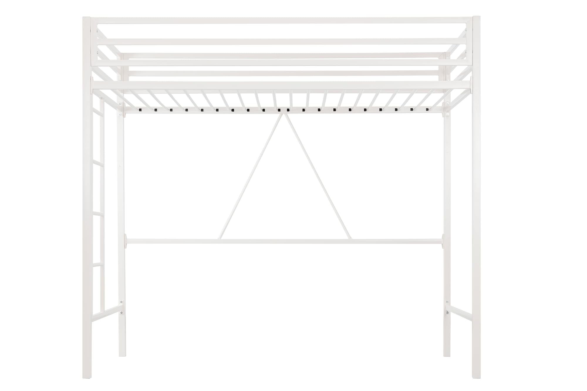 Loft Bed Twin Size with Guardrail and Ladder, Small Space Saving Design for Bedroom