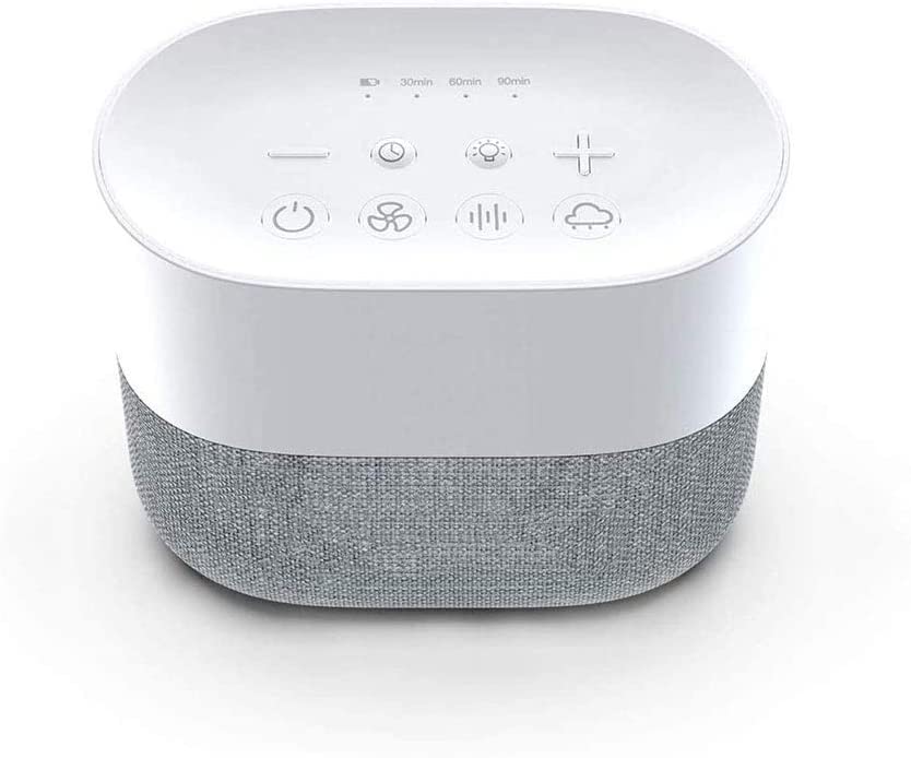 Portable Rechargeable White Noise Machine, with Night Light Built