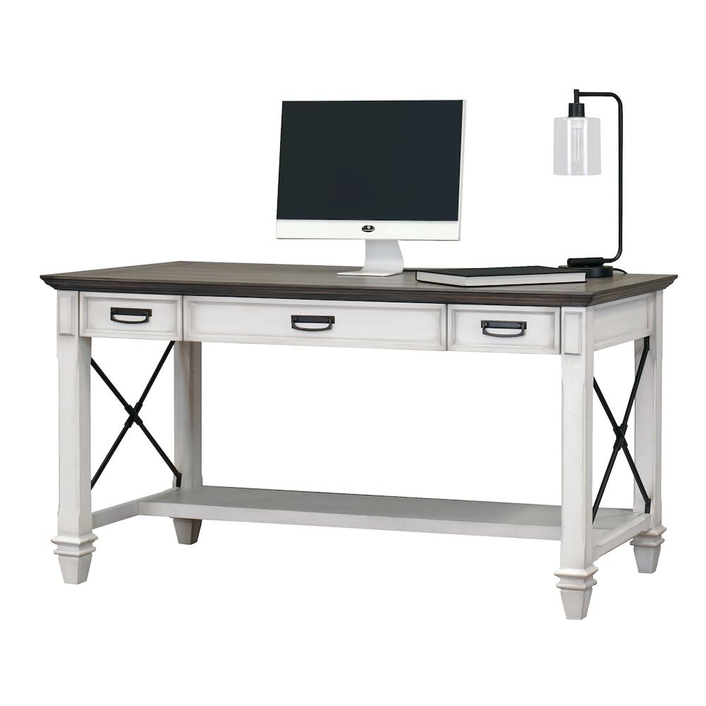 60" Contemporary Wood Writing Desk with Drawer & Cable Management