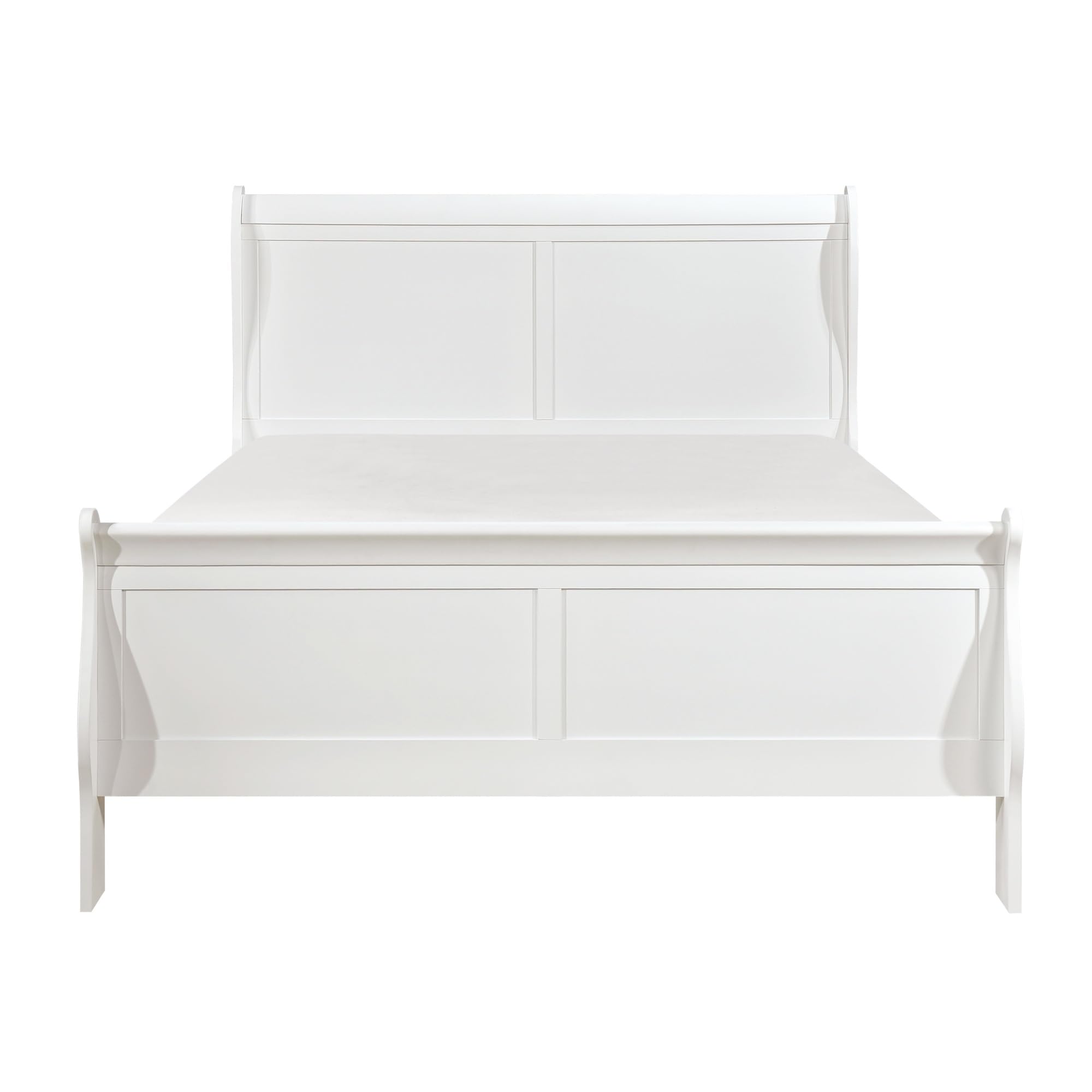 Style White Queen Size Bed Traditional Design Bedroom Furniture Sleigh Bed
