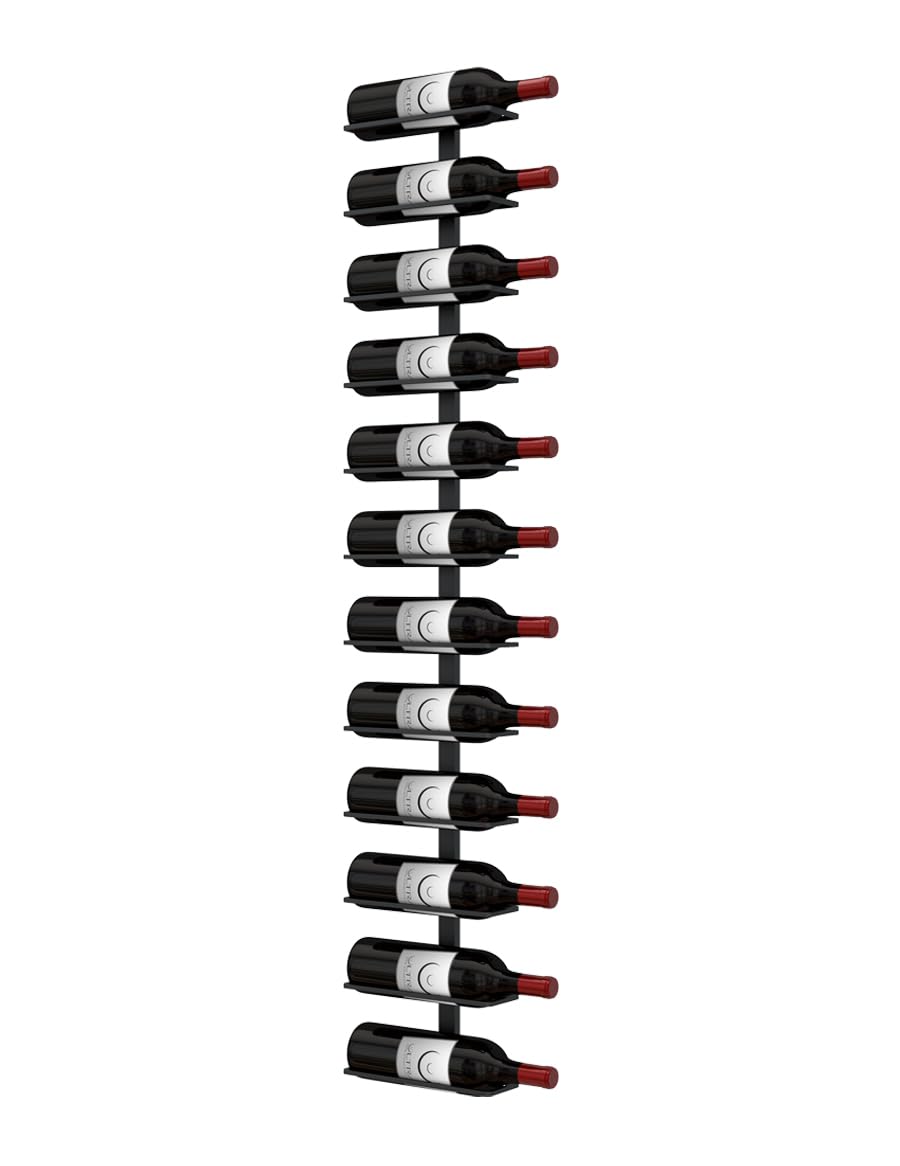 Wall Mounted Wine Rack – Black Steel Wall Rails