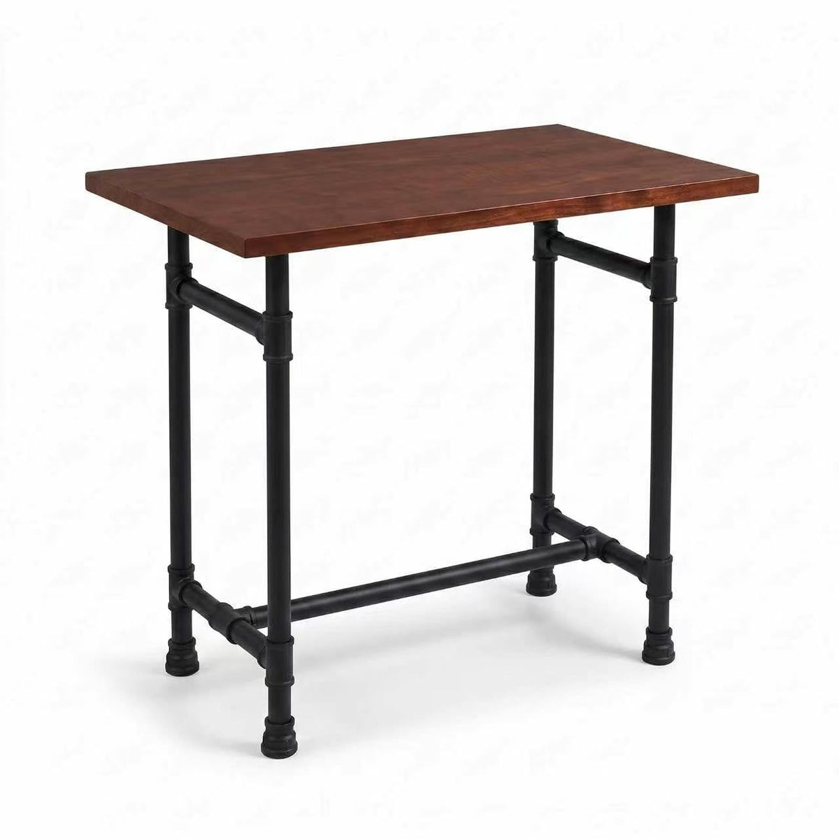 Industrial Bar & Pub Table with Solid Wood Top