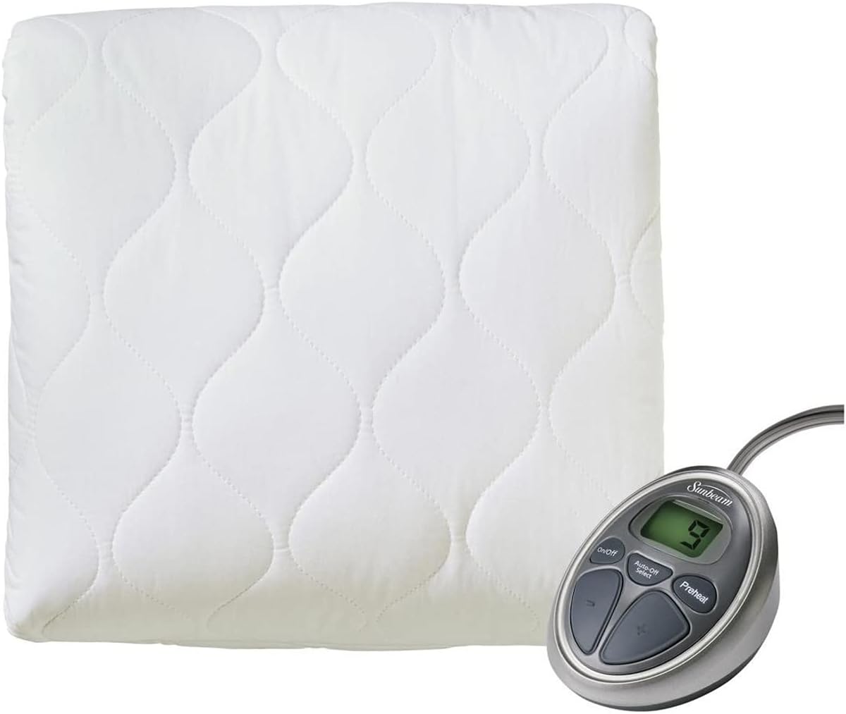 Deluxe Queen Water Resistant Electric Heated Mattress Pad 100% Cotton 20 Heat