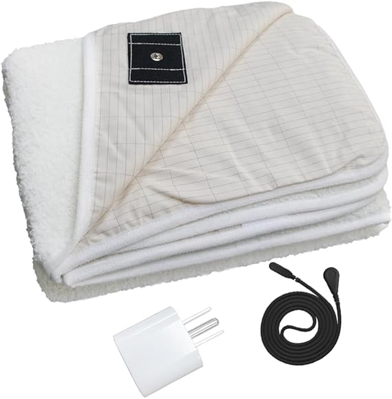 Grounding Blanket, Fluffy Cozy Grounding Throw Blanket Earth Blanket