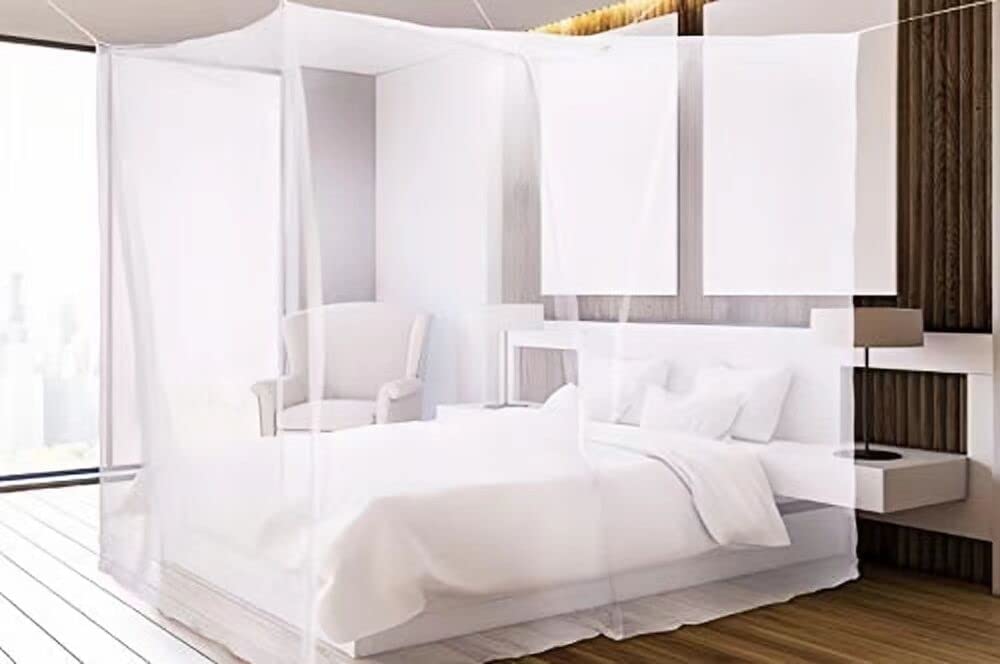 mesh Square Mosquito Net for Queen Size Bed 2 Openings Netting