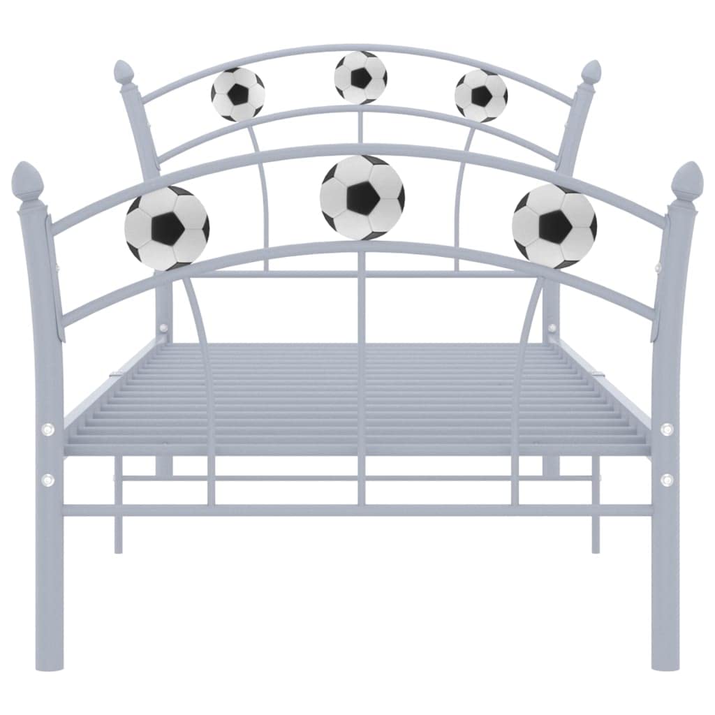 Bed Frame Grey Metal Twin Durable Bed Frame Rectangular