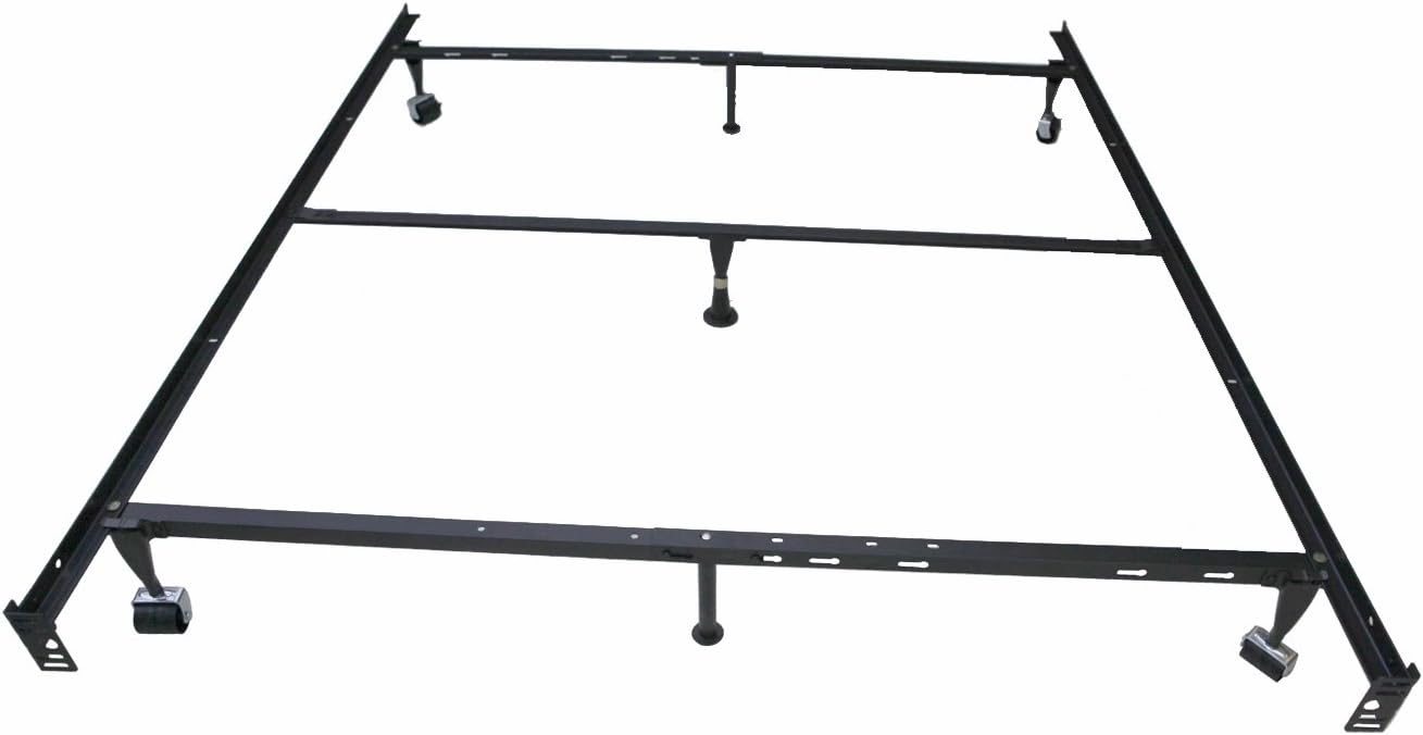 7-Leg Super Duty Adjustable Metal Bed Frame (Queen/Full/XL/Twin/XL) with Center