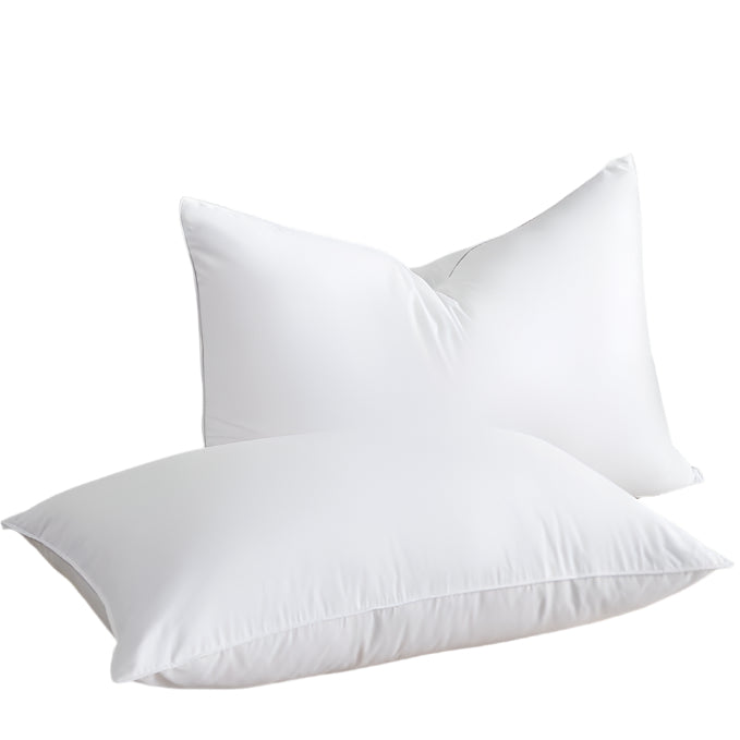 Goose Feather Down Pillows Standard Size Set of 2 - Luxury Soft Feather Down