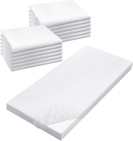 12 Pcs Daycare Cot Sheets for Sleeping Bulk 48 x 24 Inch