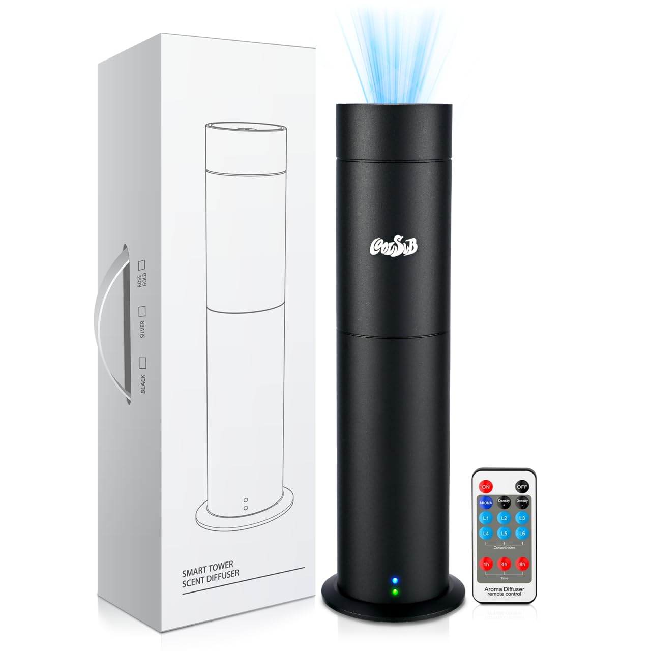 Waterless Essential Oil Diffuser, Aluminum Cold-Air Diffuser with Remote