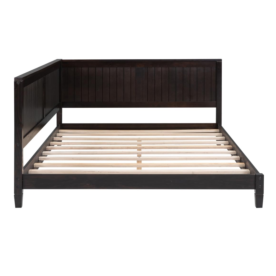 Full Size Wood Daybed, Mid-Century Modern Day Bed with Wood Frame, Sofa Bed